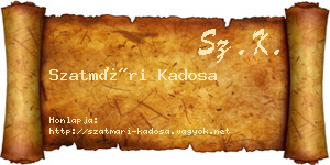 Szatmári Kadosa névjegykártya